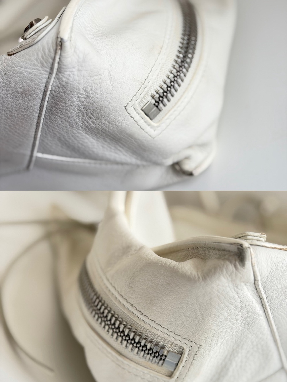 Balenciaga White Pebbled Leather Tote Bag - Picture 15 of 16